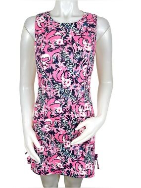 Lilly Pulitzer Mila Shift Dress in the "Hangin With My Boo" Pink Black Print